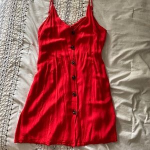 Red backless dress